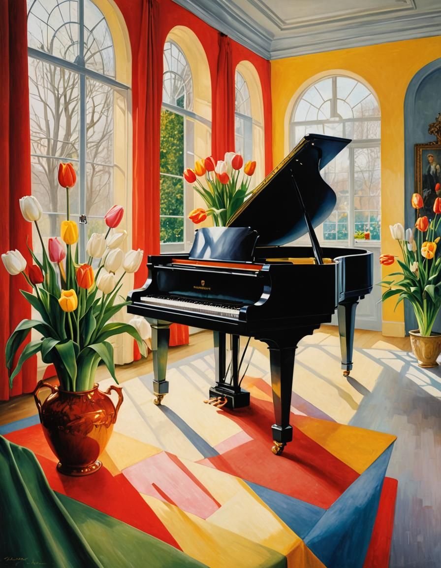 Dutch Still Life: Tulips in a Fluted Vase