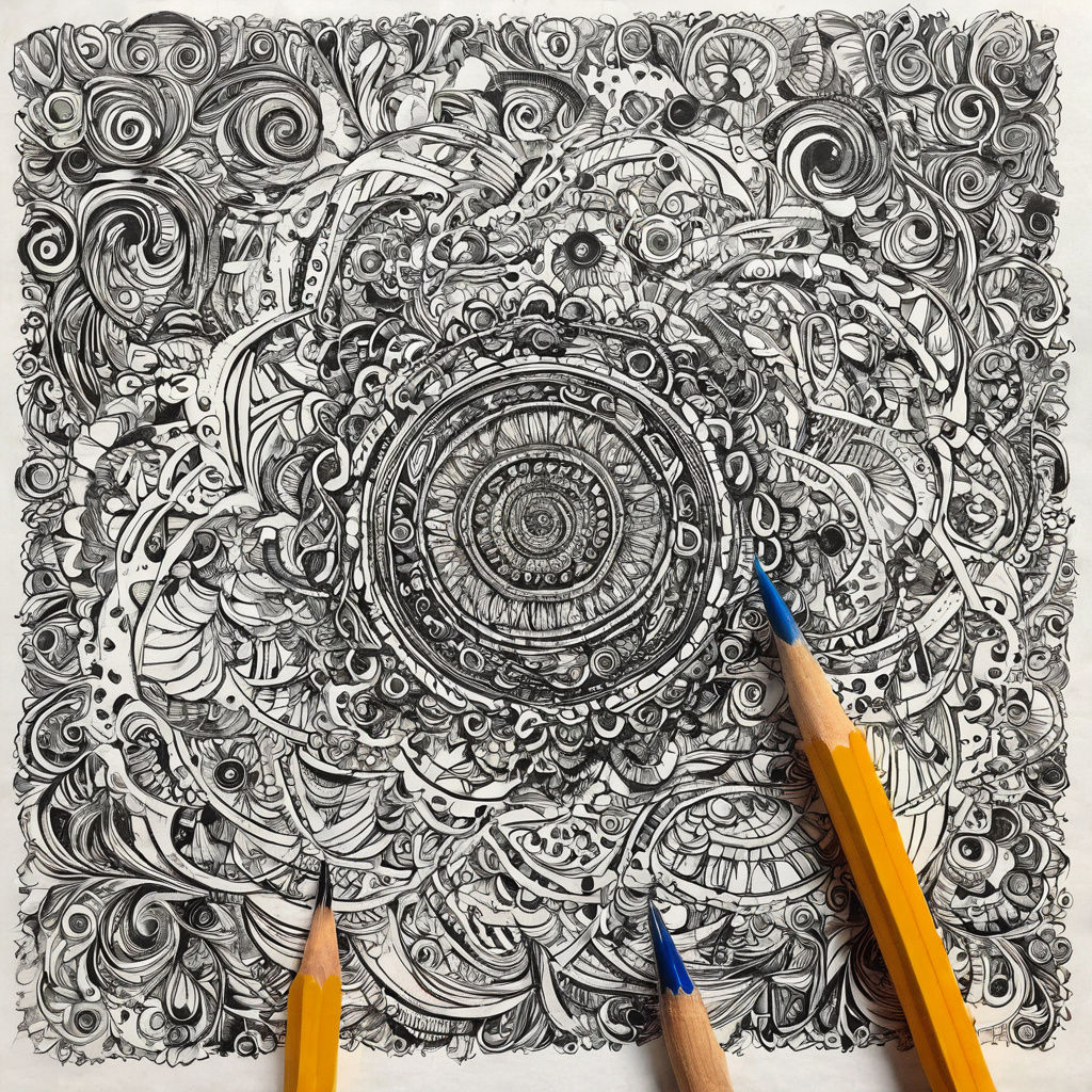 Abstract Black Thorns in Kandinsky Style