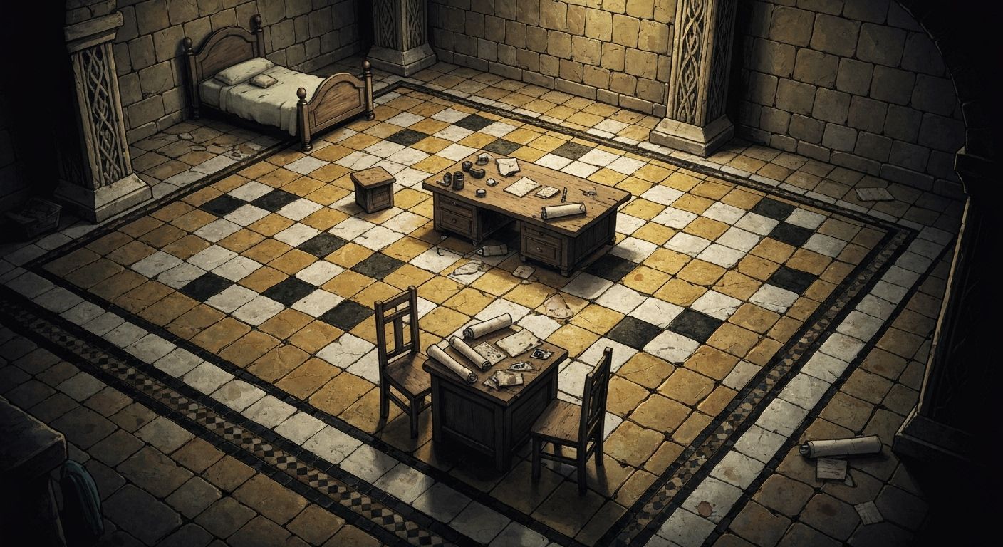 Dark Fantasy Advisor Room in Johan Egerkrans Style