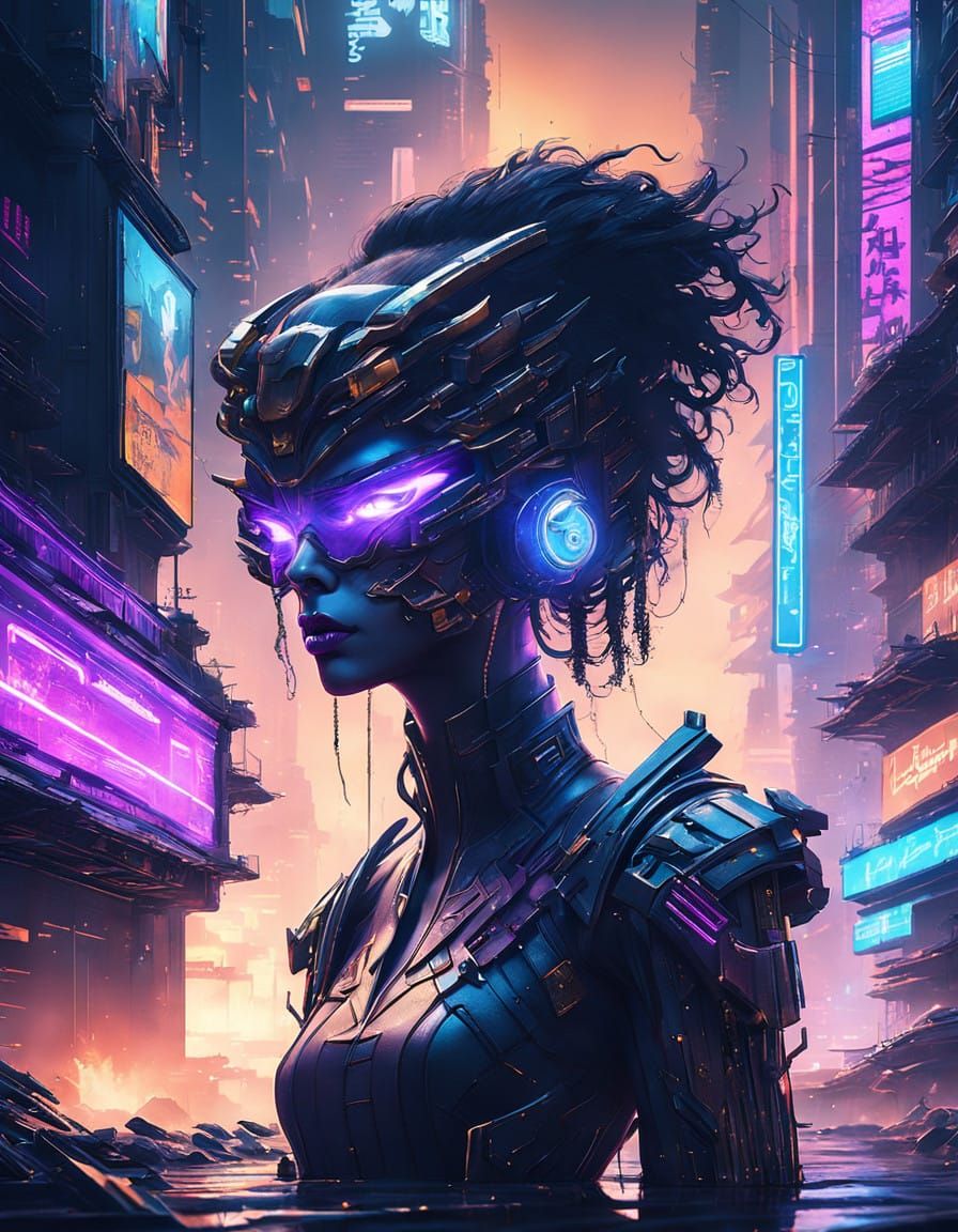 Cyberpunk Goddess of Rebirth