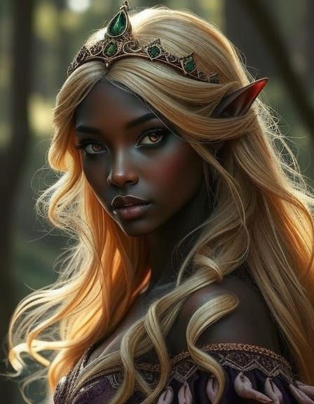 Elven Princess Portrait in Enchanted Forest