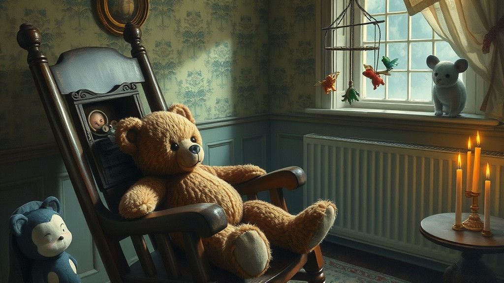 Eerie Nursery Scene as Oil Painting