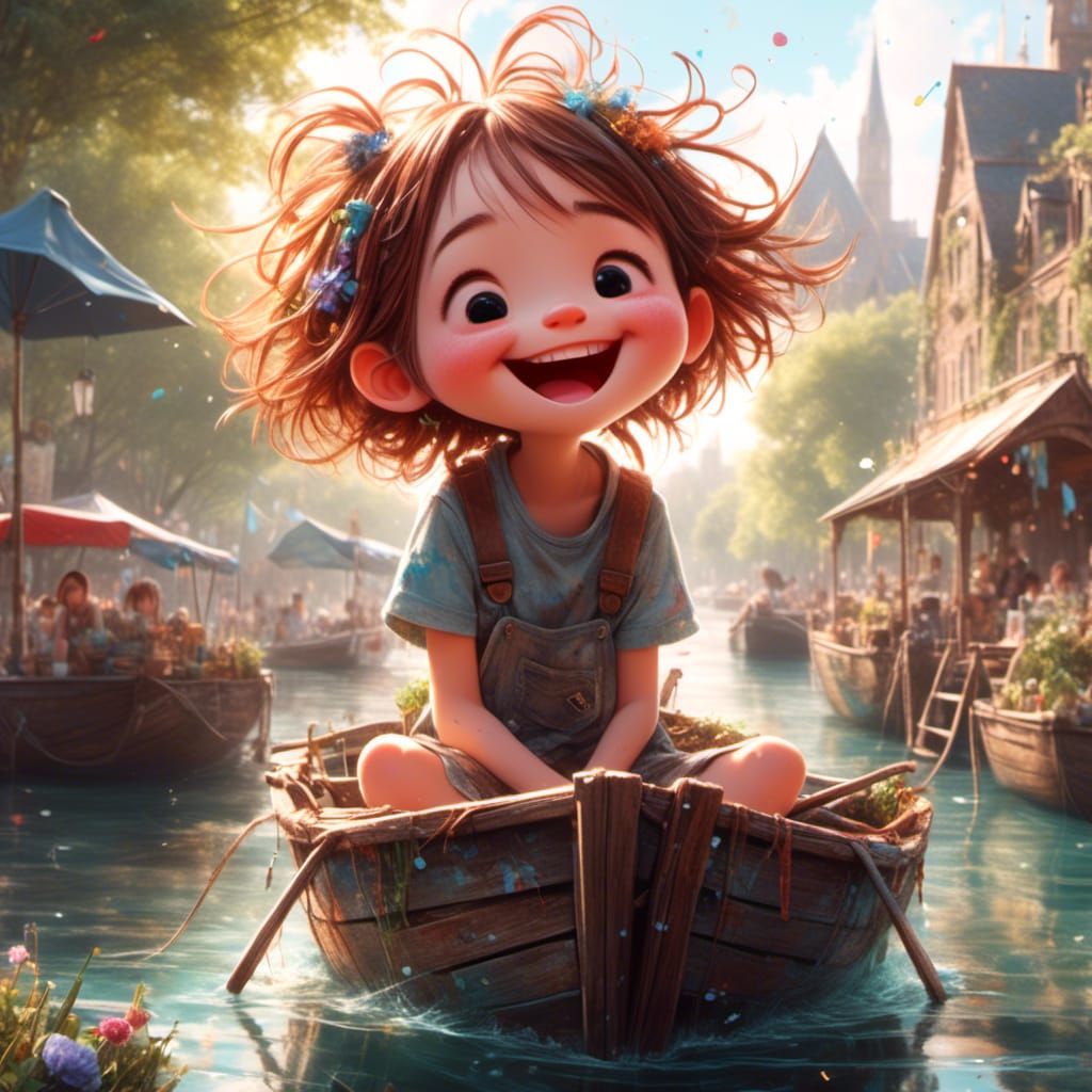 Laughing Duck Portrait with Graffiti Art Style