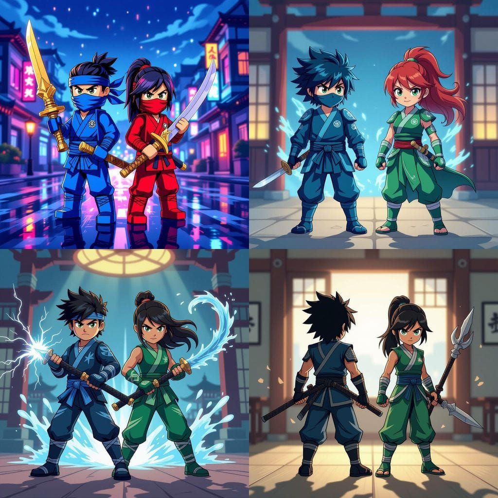 Ninjago Jay and Nya in Action