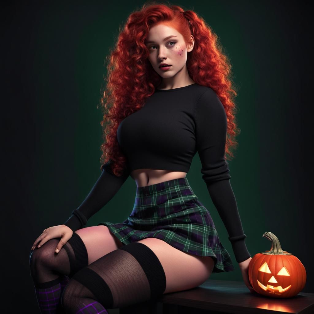 Jack-o-Lantern Portrait in Volumetric Lighting