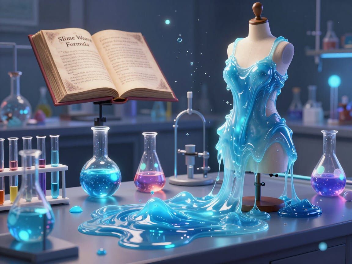 Fantastical Laboratory Workbench with Flowing Slime Art