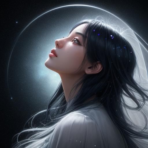 Ethereal Girl in Starlight