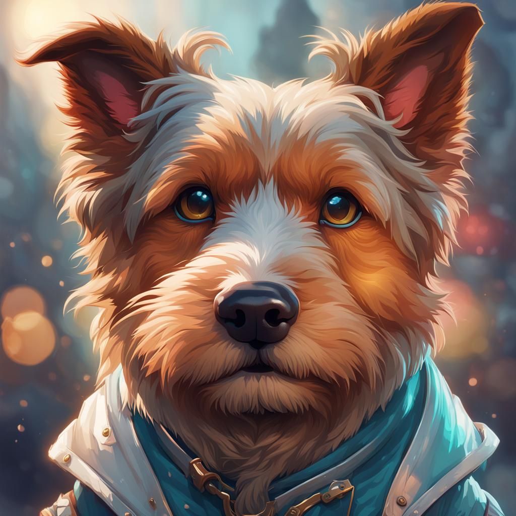 Hyperdetailed Portrait of Cute Dog