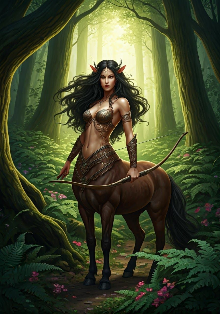 Ethereal Forest Archer in Whimsical Fantasy Style