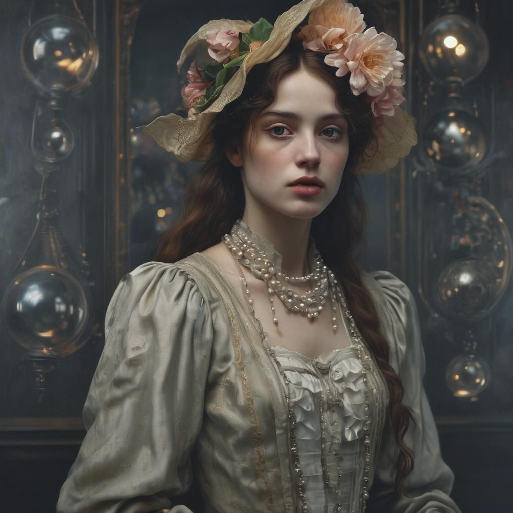 Horrifying Goth Interior in Hyperrealism Style