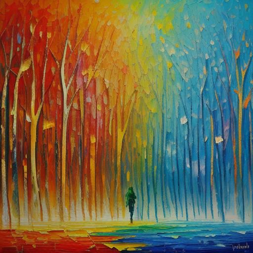 Expressionist Oil Painting with Impasto Acrylic Texture