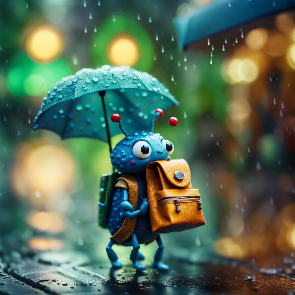 Heading home in the rain!