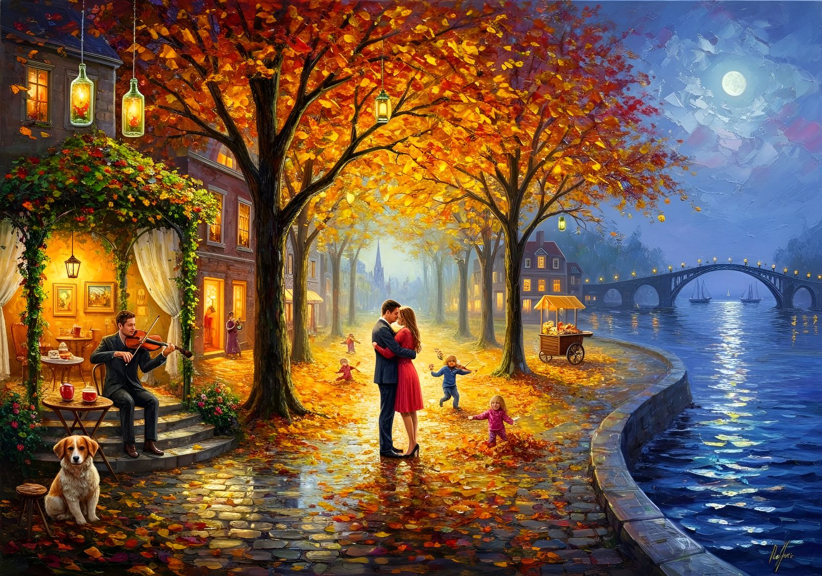 Autumn Date Night in Ultra-Maximalist Impasto Style