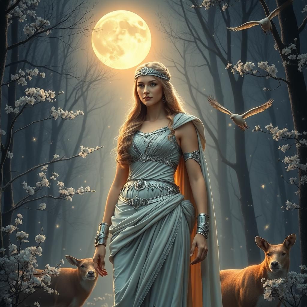 Diana, goddess of the moon and the hunt in the Hidden Forest