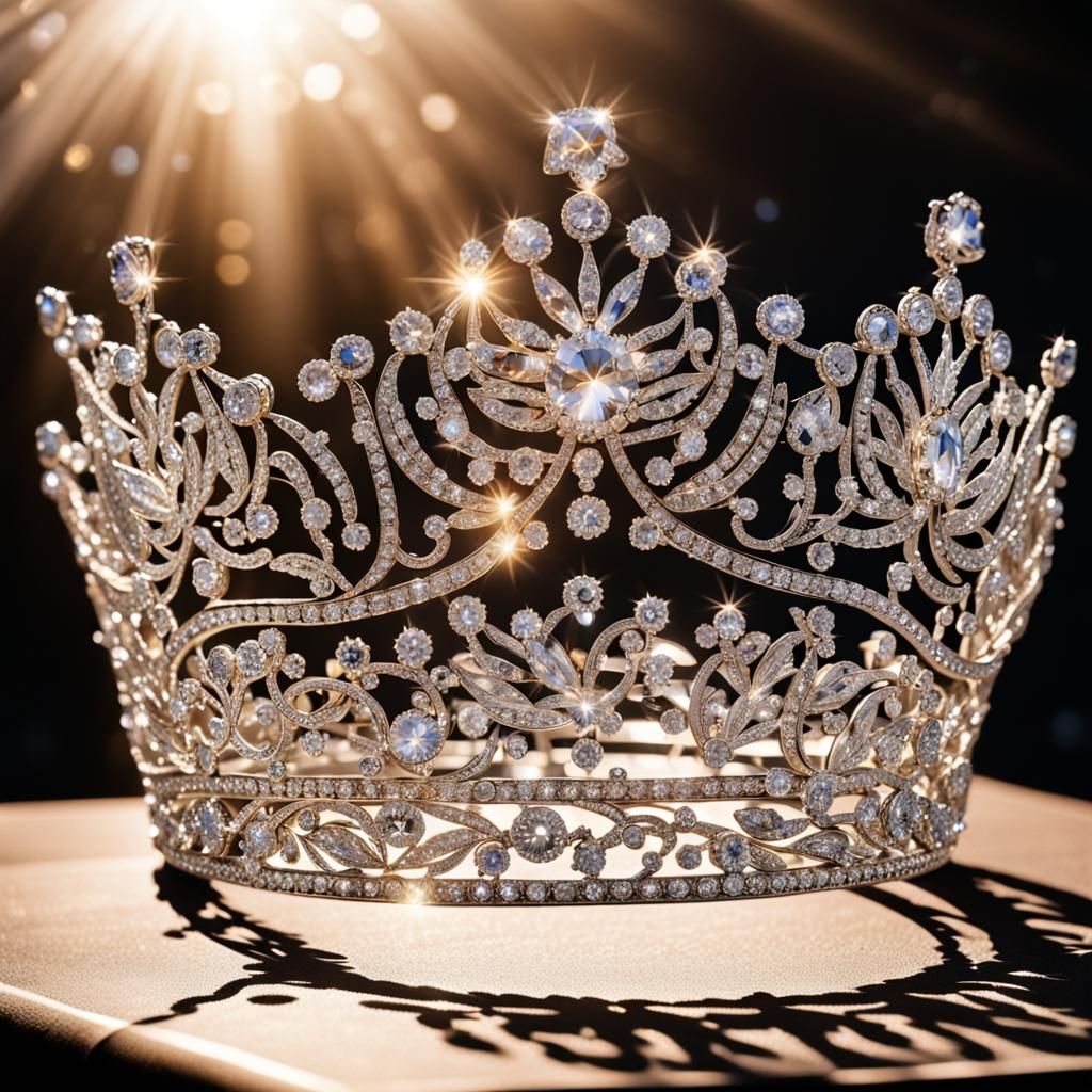Sparkling Diamond Tiara in Sunlight: A Photograph