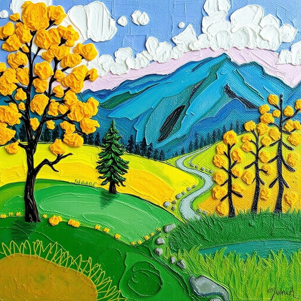 Impasto Landscape Painting