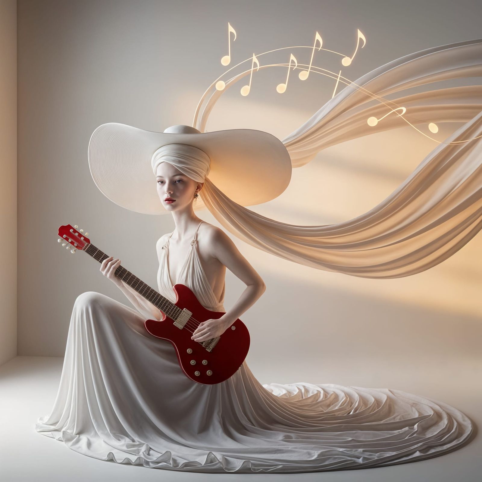 Ethereal Songstress in Dreamlike White