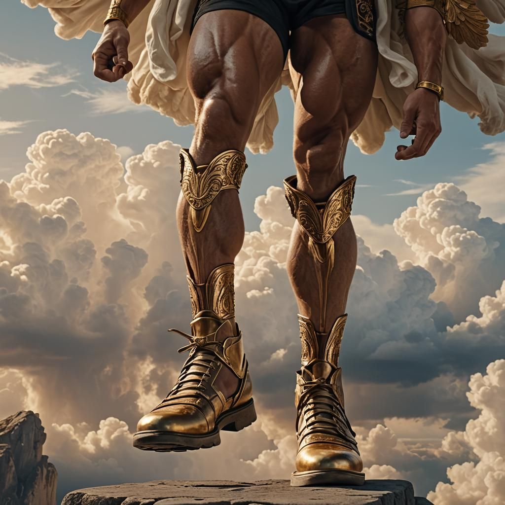 Hercules's Winged Shoes in Golden Hour Light