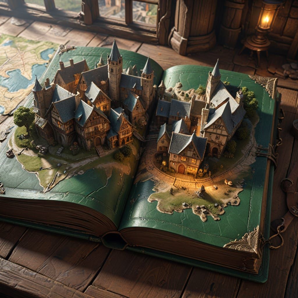 Fantasy Book Reveals 3D Medieval Village Map