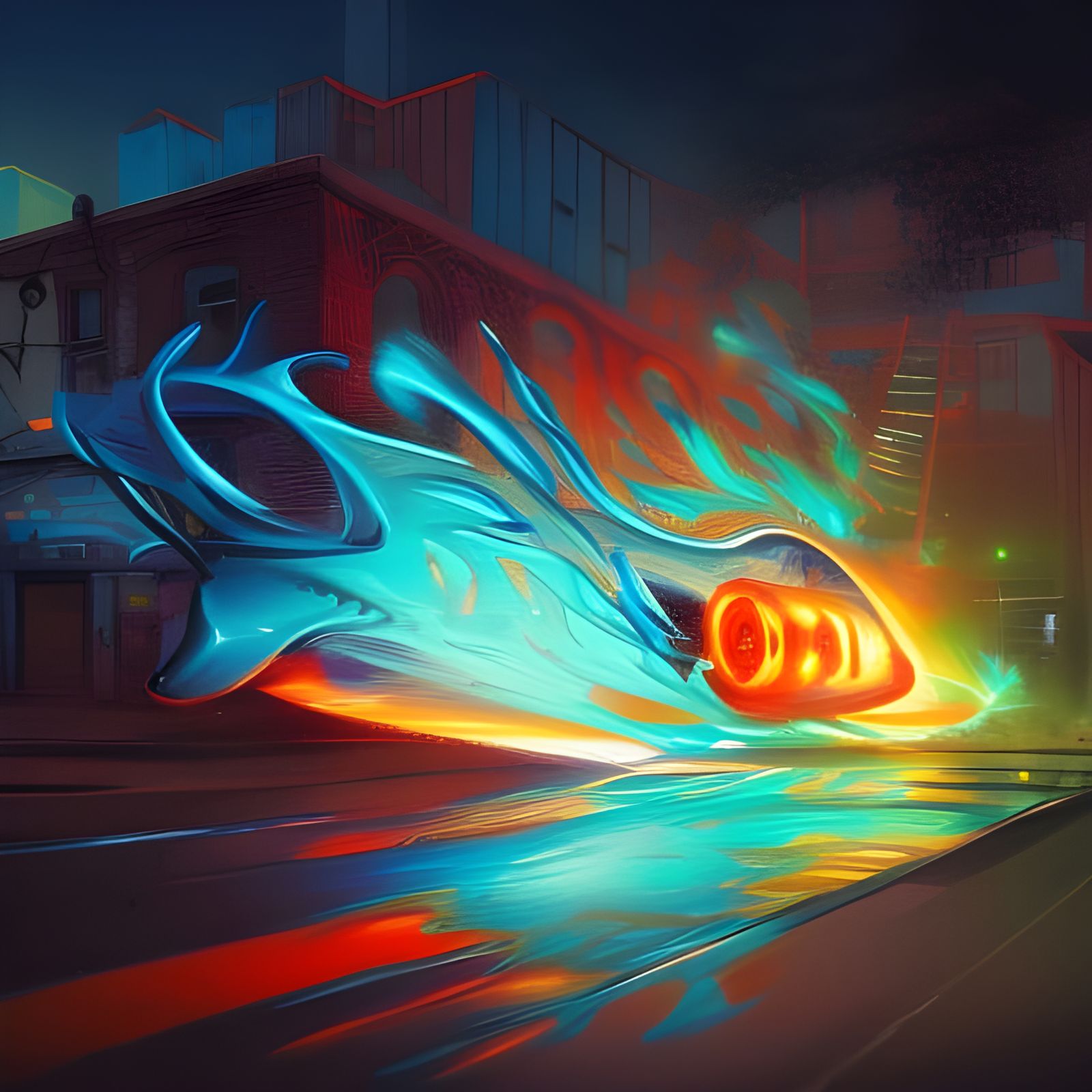 Graffiti Firefly: Neon Street Art in 8K