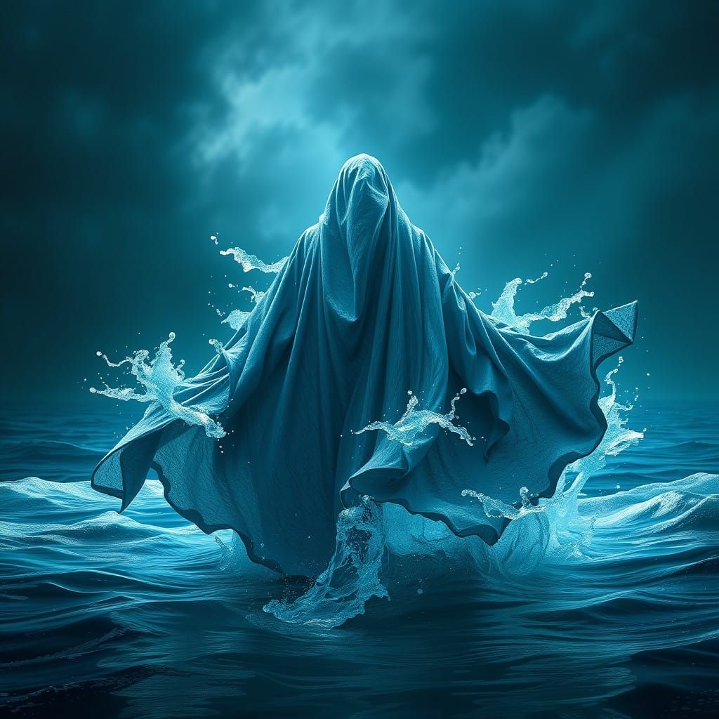 Surreal Oceanic Cloak Unfolds as Splendid Fantasy