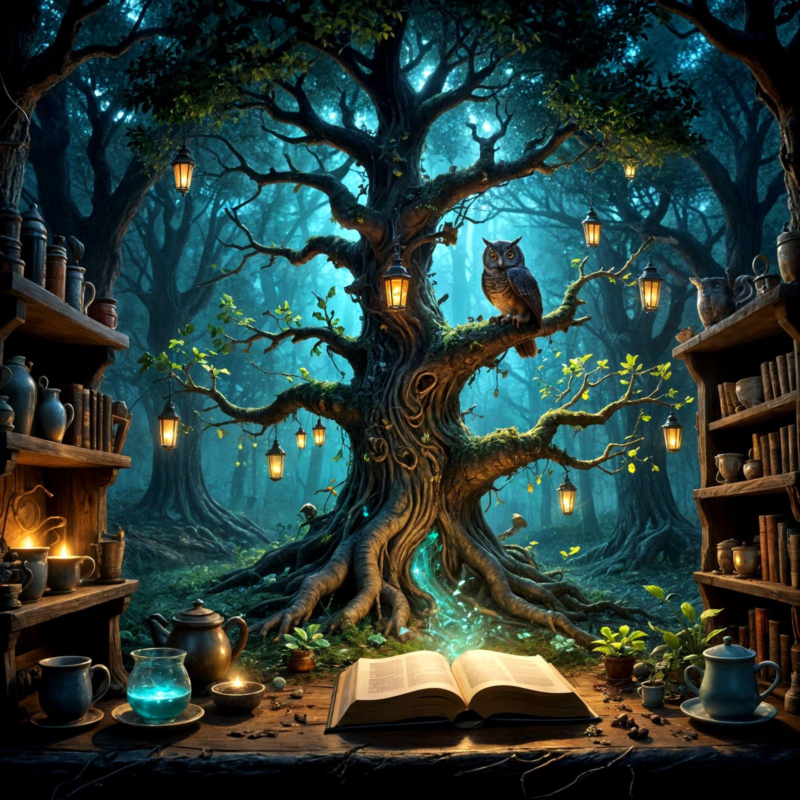 Woodland Owl Barista Serves Magical Dream Brew