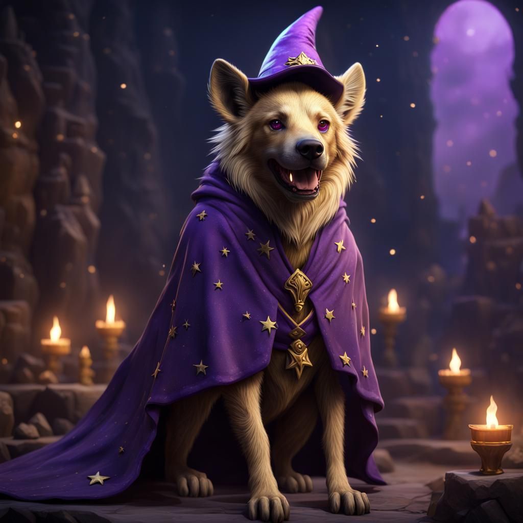 Golden Retriever Gnoll Wizard: Fantasy Art