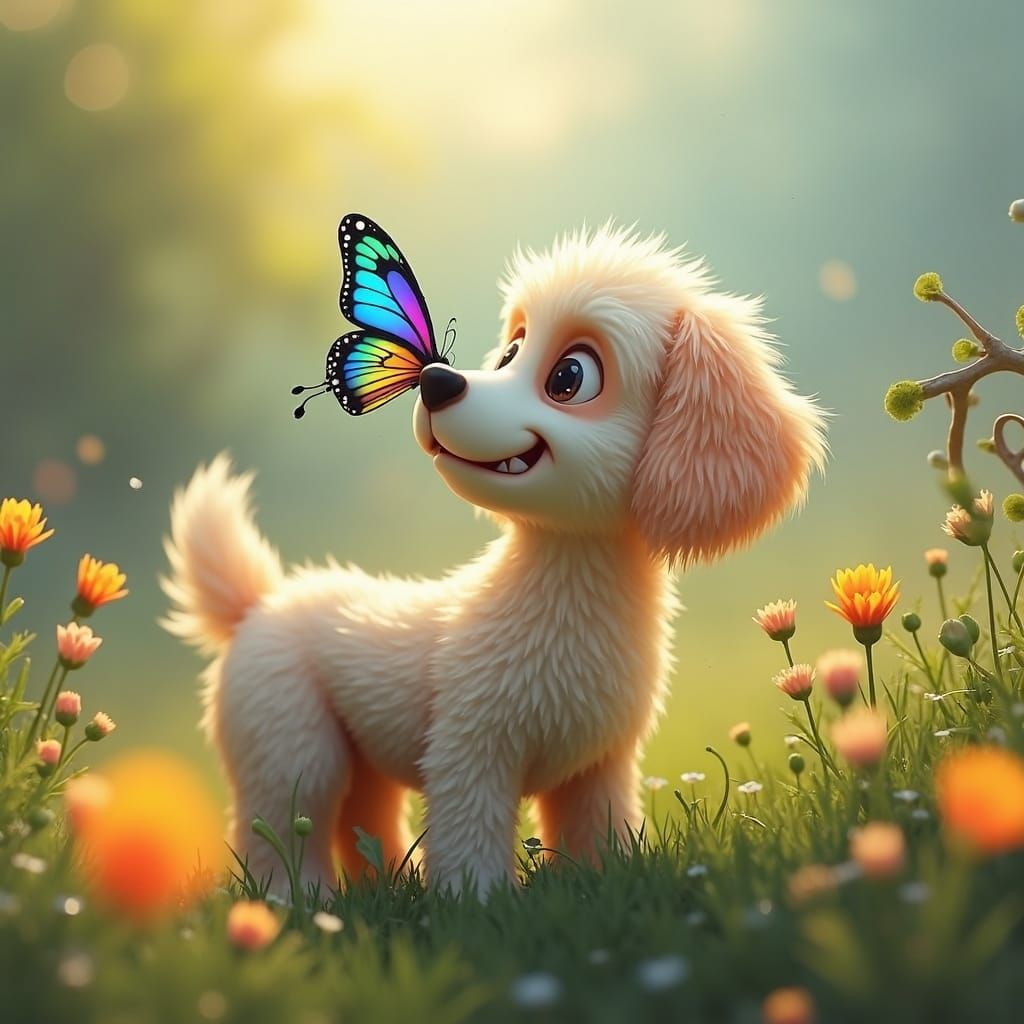 Dog Comforts Child in Graveyard, Fantasy Concept Art