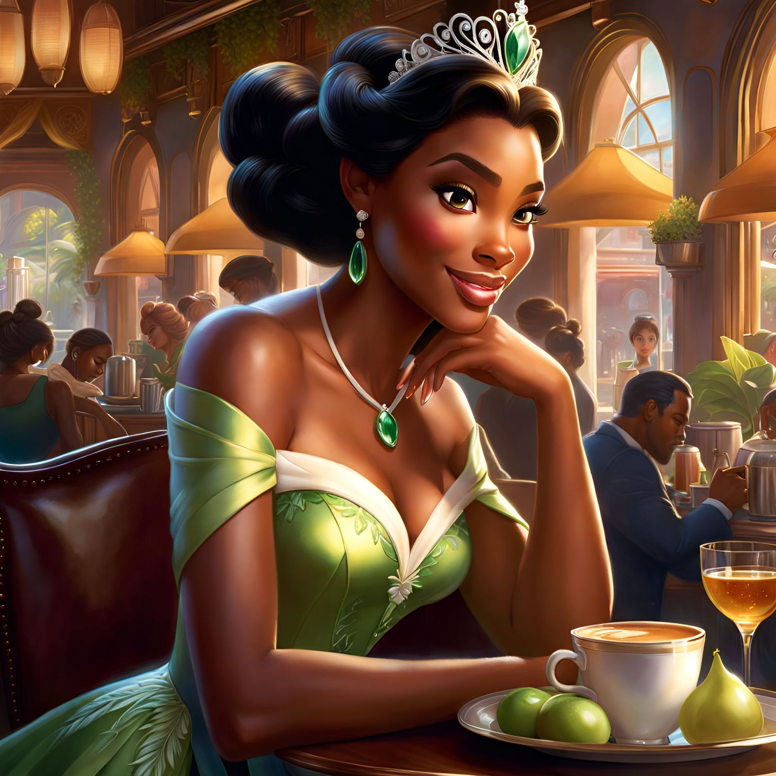 Gorgeous Princess Tiana Portrait in Hyperrealistic Style