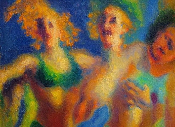 Tahitian Joy: A Post-Impressionist Oil Painting