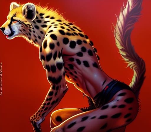 Cheetah Centaur Concept Art Portrait