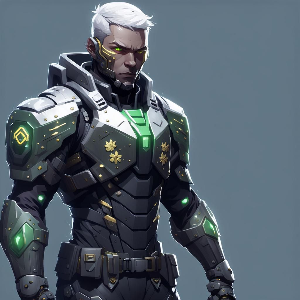 Cyberpunk General Portrait in Anime-Inspired 3D Art