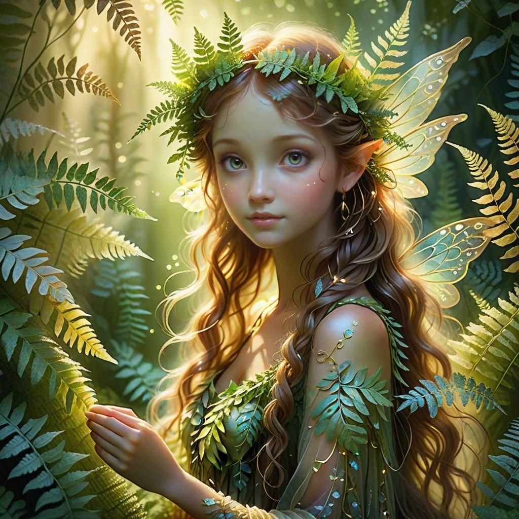 Whimsical Fern Forest Fairy