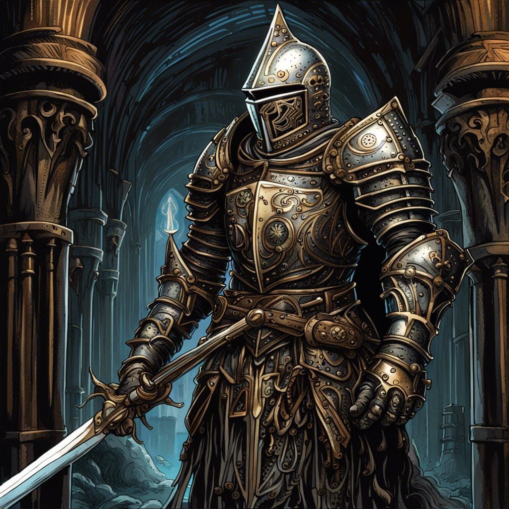 Steampunk Knight in Gothic Fantasy Factory