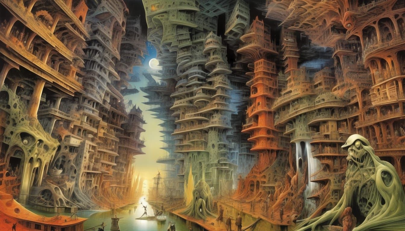 Surreal Buildings Evoke Horror in Detailed Engraving