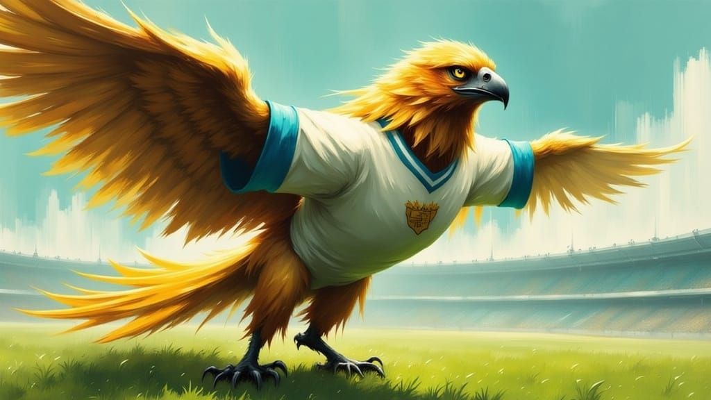 Regal Griffin in Vintage Greek Football Jersey