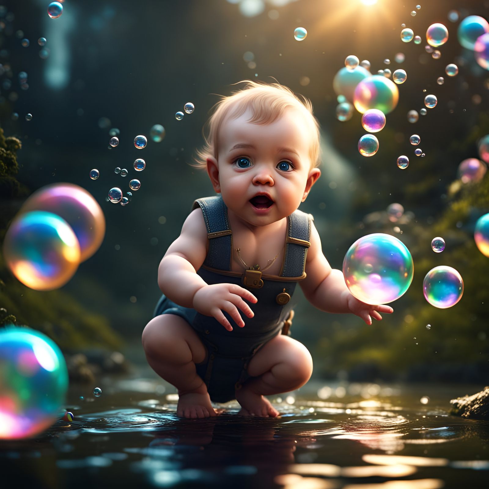Baby's Delight: Catching Bubbles in Fantasy Art