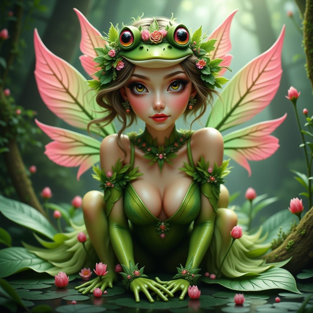 Fairy Princess Frog in Elegant Pink Camouflage