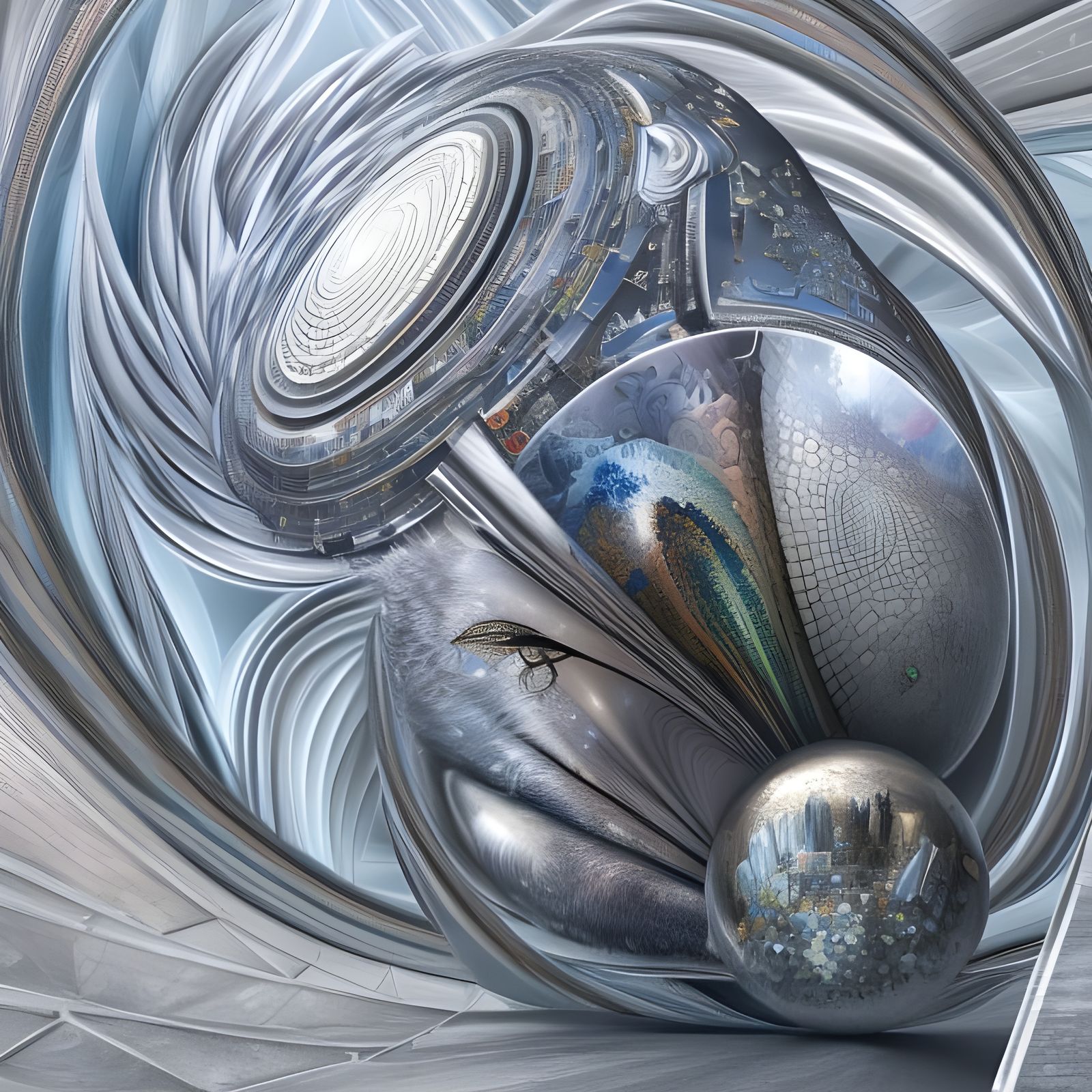 Polychromatic Geometric Abstract in Hyperreal Style