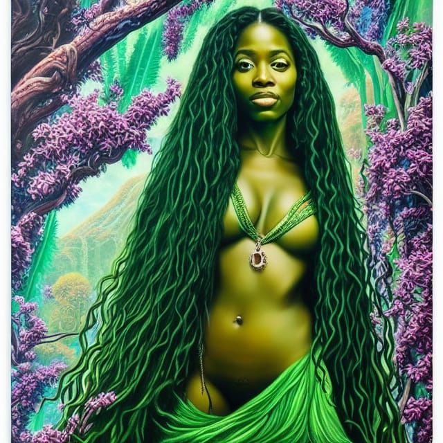 Garnet Woman: Fantasy Poster Art in Ethereal Style