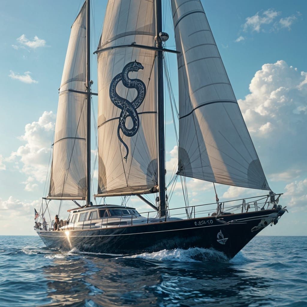 Majestic Sailboat 'Voice of the Forgotten' in Futuristic Oce...