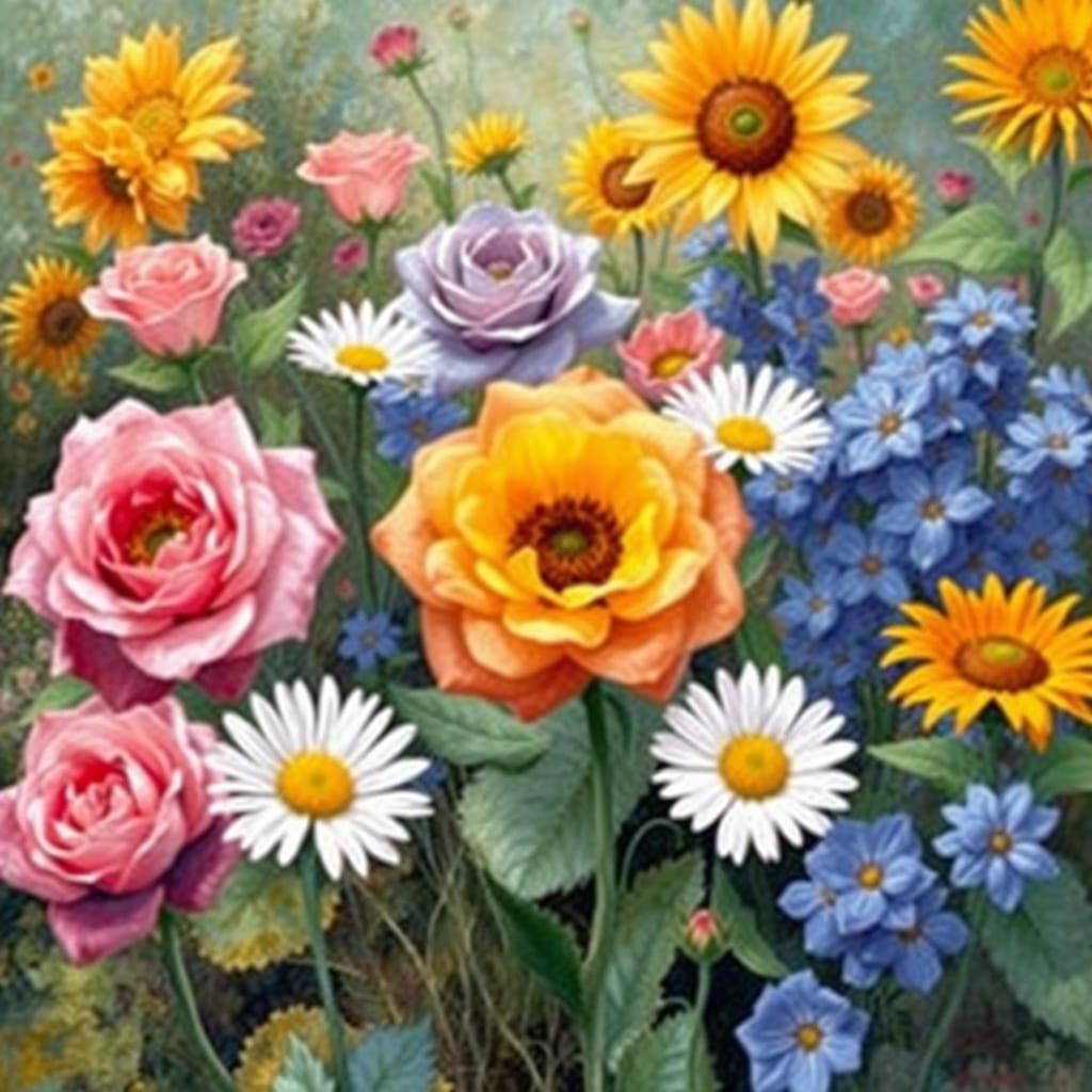 Garden of Maternal Love in Impressionist Style