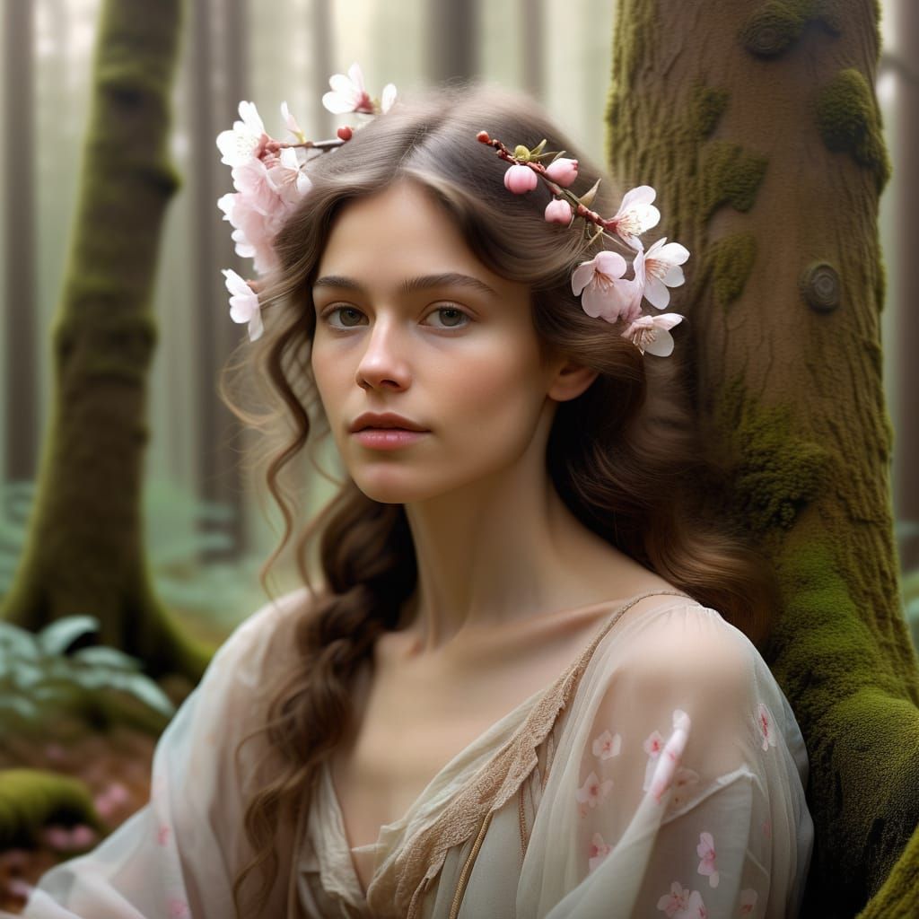 Whispers of Impressionism: Kaya in a Serene Forest