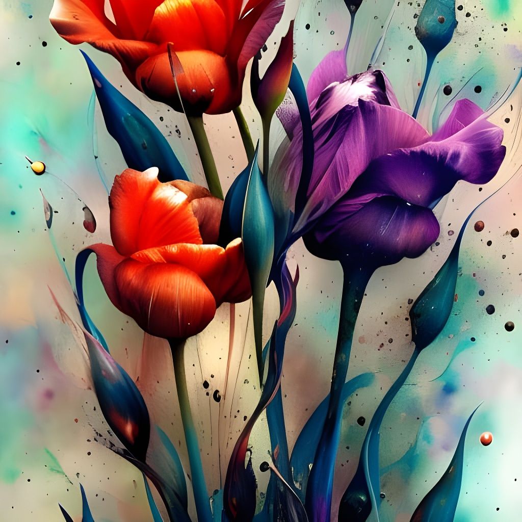 Cosmic Tulips: A Hyperdetailed Digital Illustration