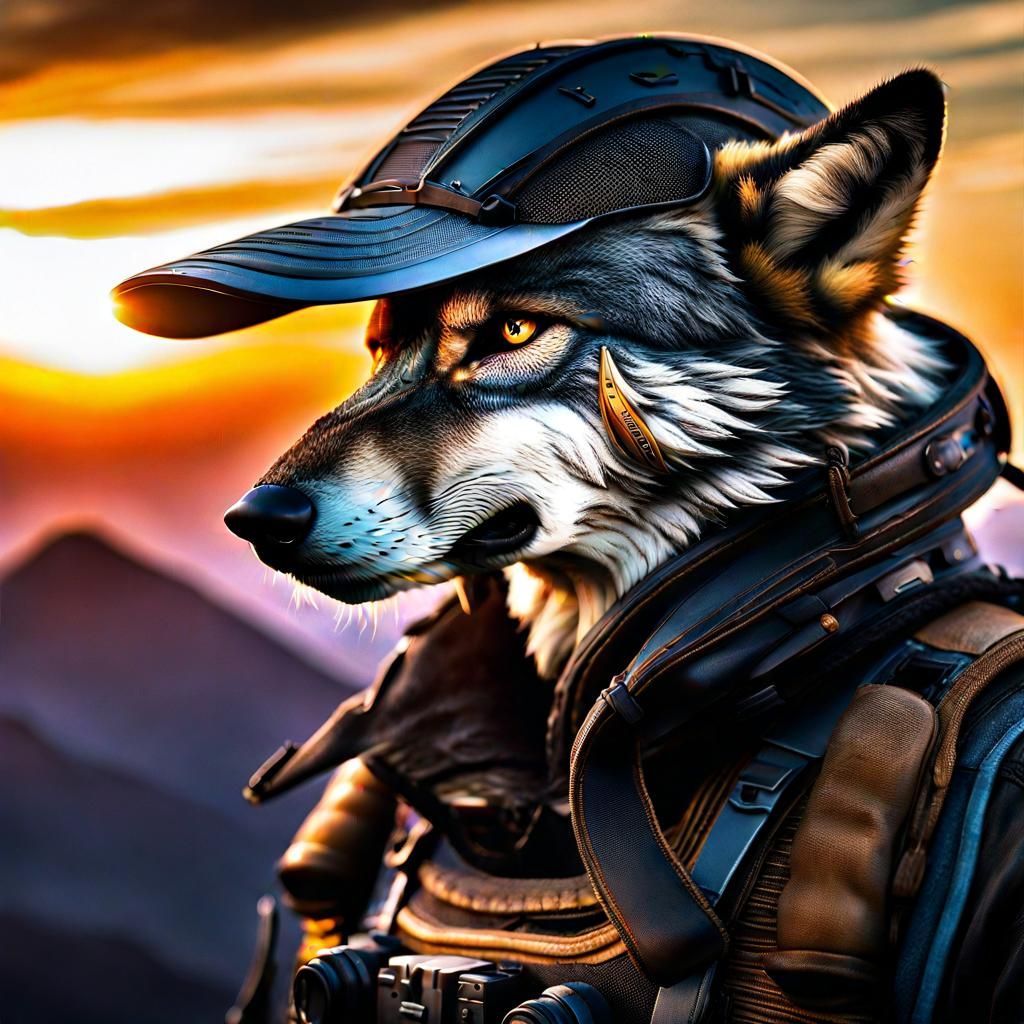 Wolf Bounty Hunter Portrait on Alien Planet