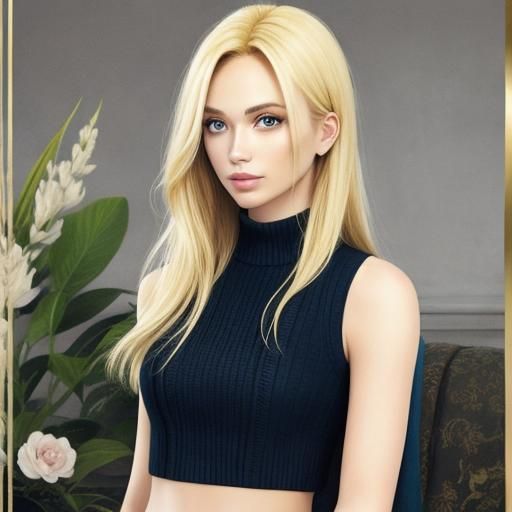 Portrait of a Beautiful Blonde Girl