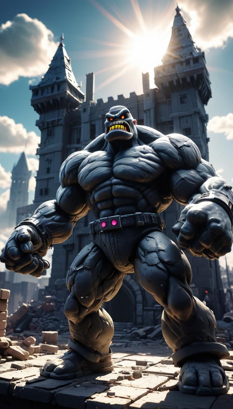 Tiny Builds a Castle in Cyber Noir Style