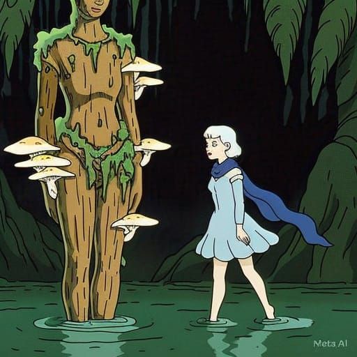 Dark Jungle Princess Approaches Mysterious Venus Statue in M...