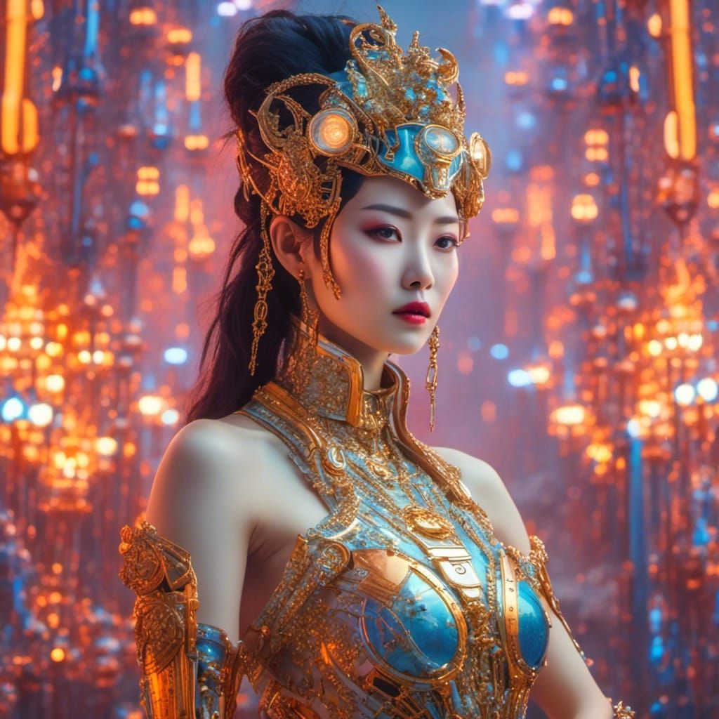 Contemporary Asian Android Portrait