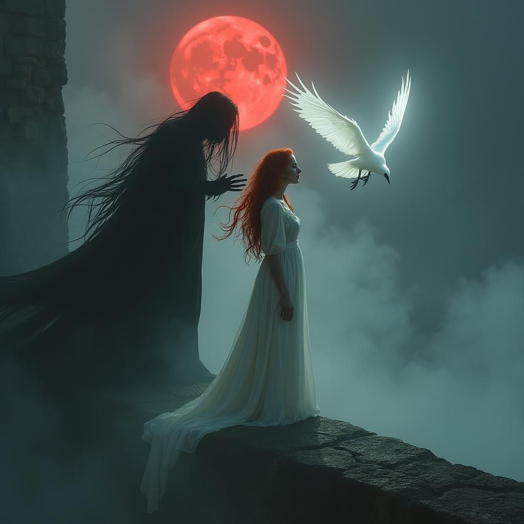 Ginger Queen in Trance on Palace Rooftop